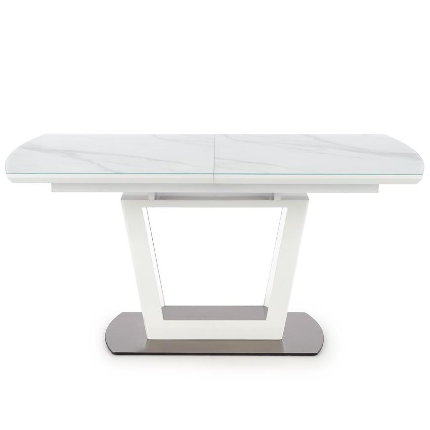 Kinyitható asztalok  Blanco 160/200x90cm Üveg/Mdf/Acél – Fehér Marmur/Fehér