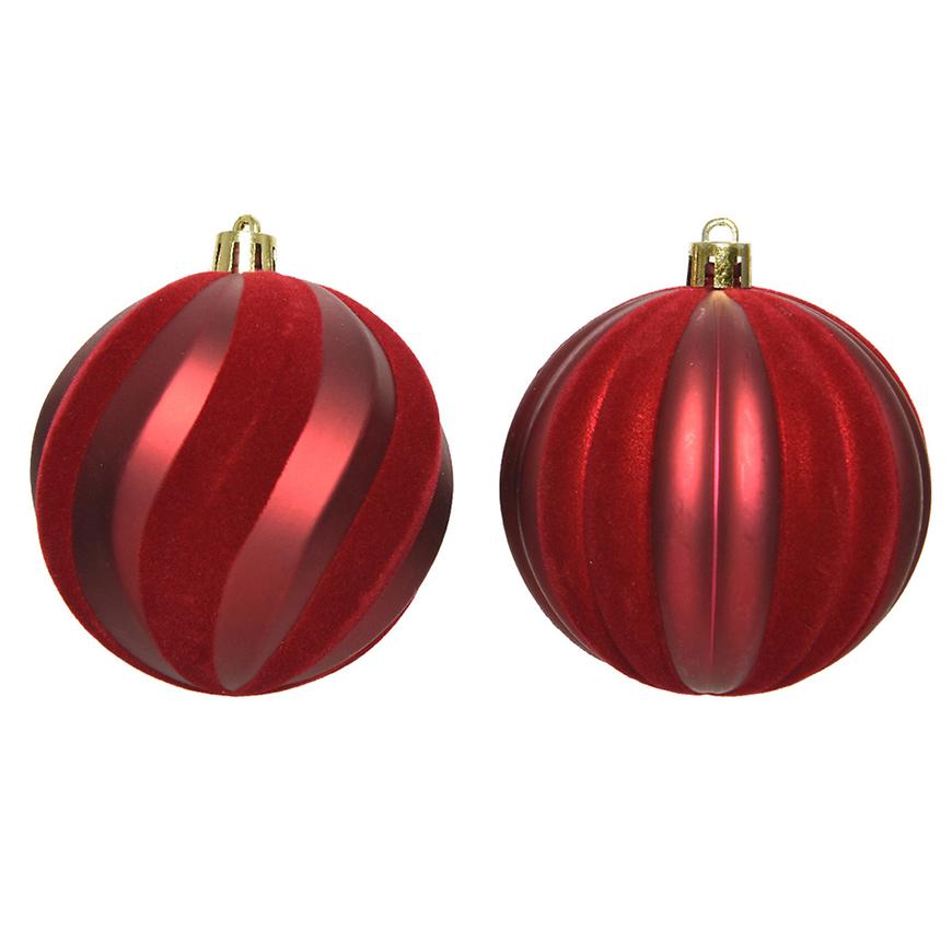 Díszített műanyag csecsebecse 8 cm piros 021291