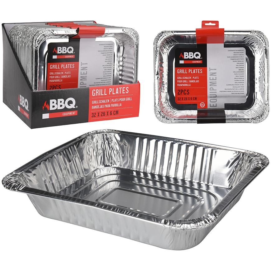 Grillezőtálca alumínium 2 db