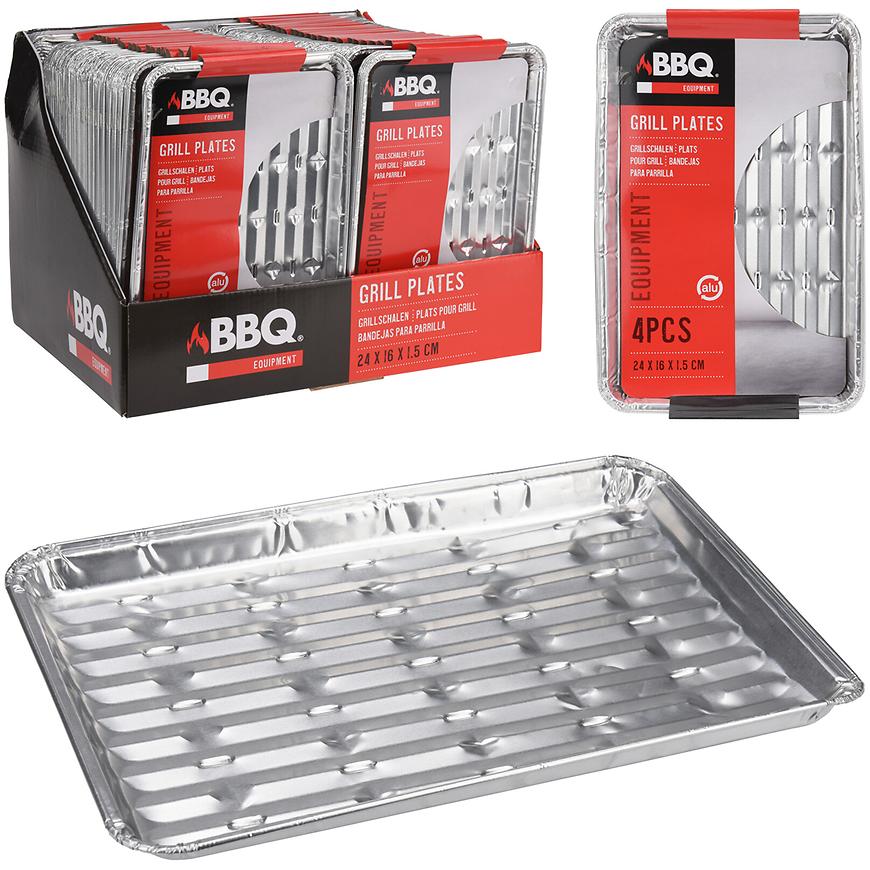 Grilltálca alumínium 4 db