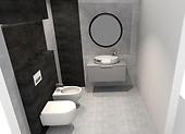 Fekete-fehér fürdőszoba - egy ötlet egy elegáns belső térhez