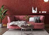 Az idei őszi divat trend:  bordó kanapé nappaliba