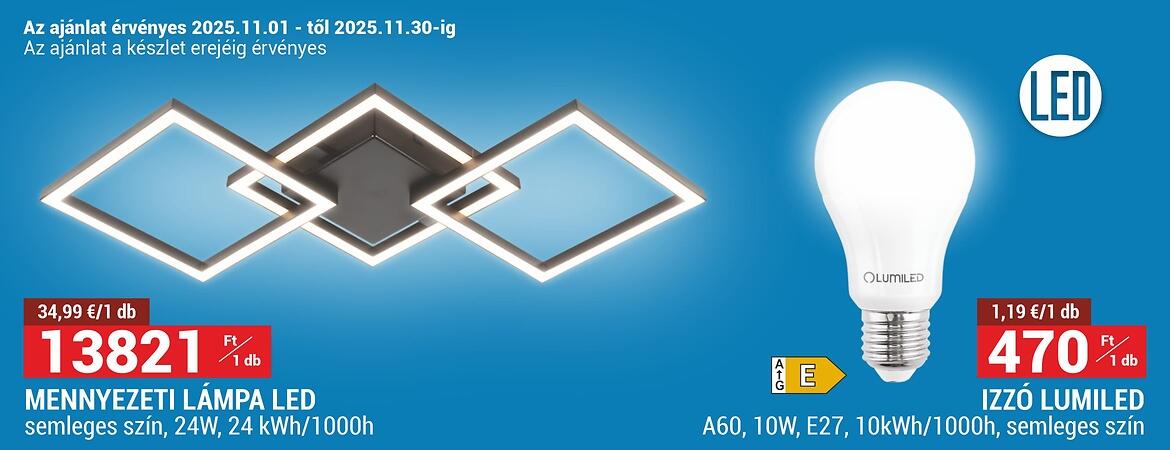 HU mennyezeti lampa led izzo