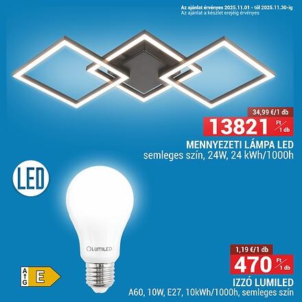 HU mennyezeti lampa led izzo