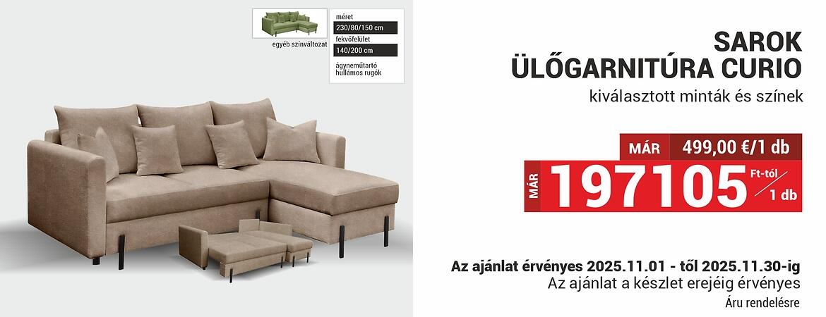 HU sarok ulogarnitura Curio