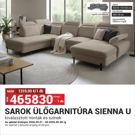 SAROK ÜLŐGARNITÚRA  SIENNA U