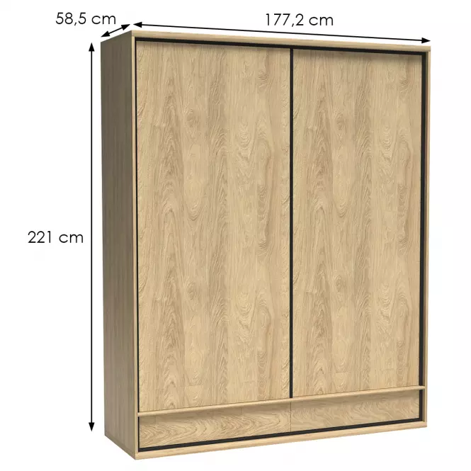 Szekrény Mediolan M19 Natural Hikora
