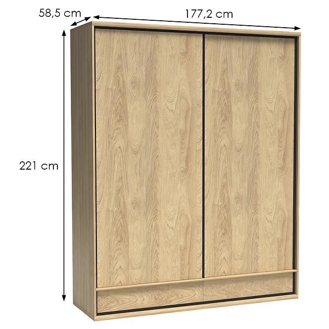 Szekrény Mediolan M19 Natural Hikora