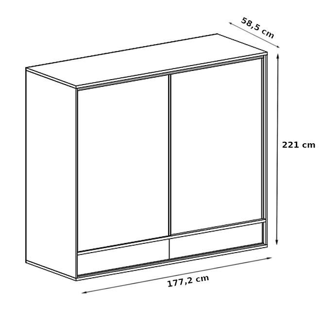 Szekrény Mediolan M19 Natural Hikora,3