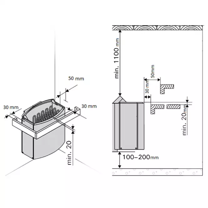 Harvia 6kW kemence vezérléssel,3