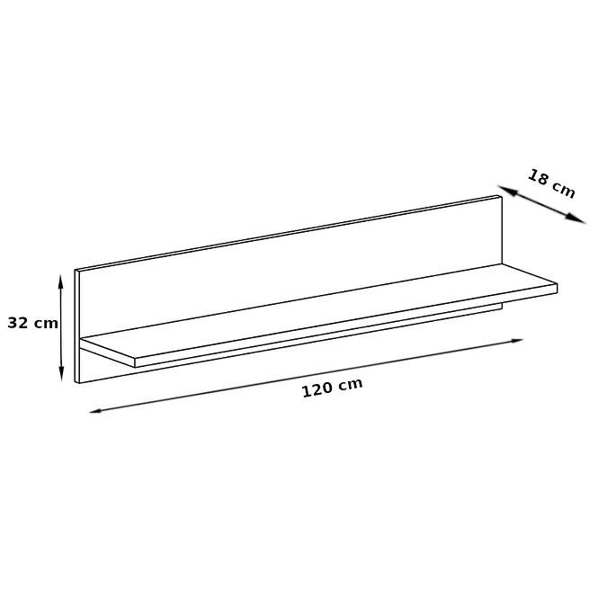 Polc Mediolan M11 Natural Hikora,3