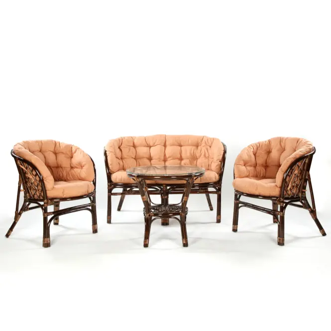 Rattan szett Tropicana sötétbarna/cappuccino