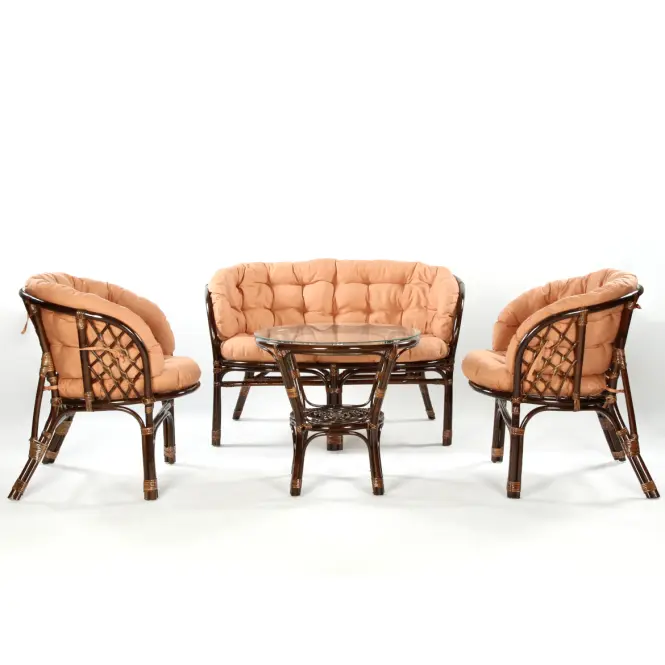 Rattan szett Tropicana sötétbarna/cappuccino,6