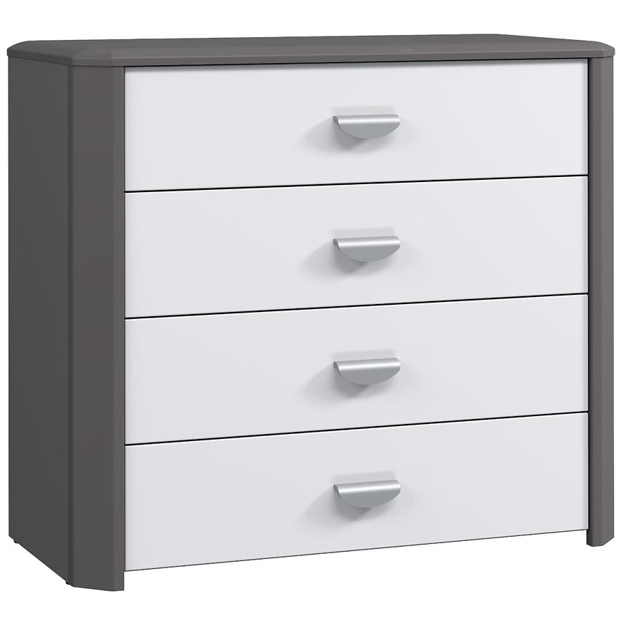 Komód Hey 3S szürke / fehér