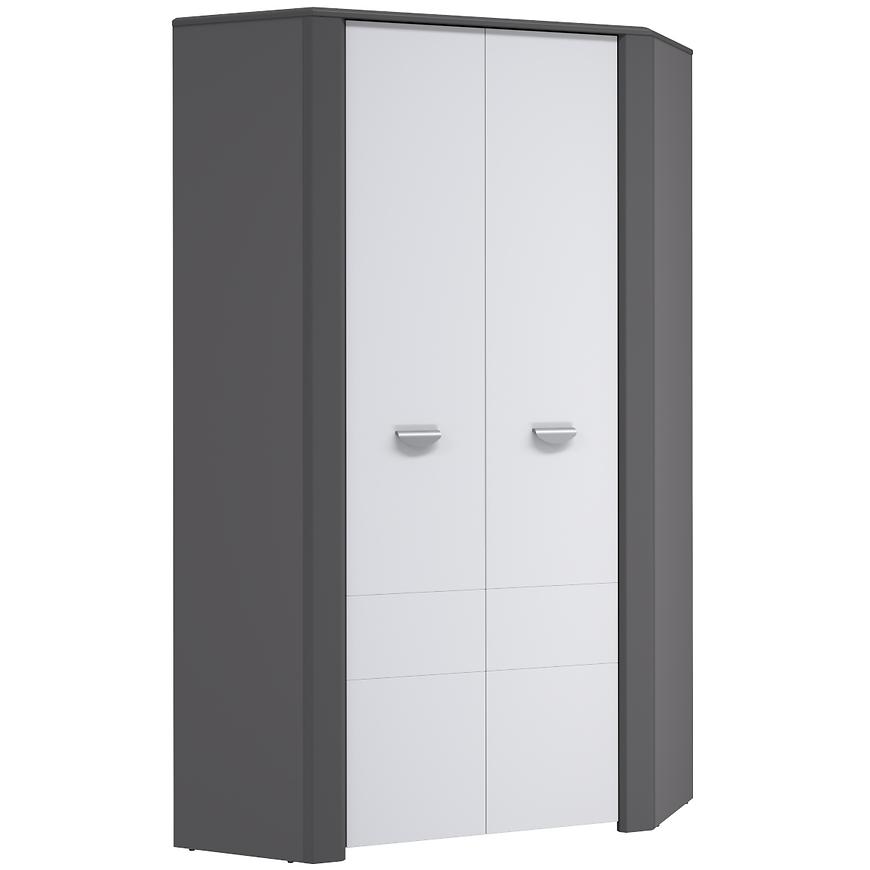 Sarokszekrény Hey szürke / fehér