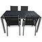 Kerti asztal Polywood + 4 szék fekete,5
