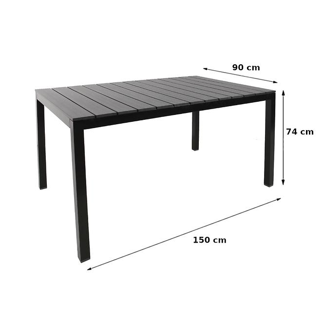 Kerti asztal Polywood + 6 szék taupe