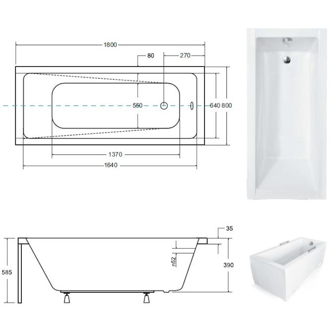 Kád Modern 180/80