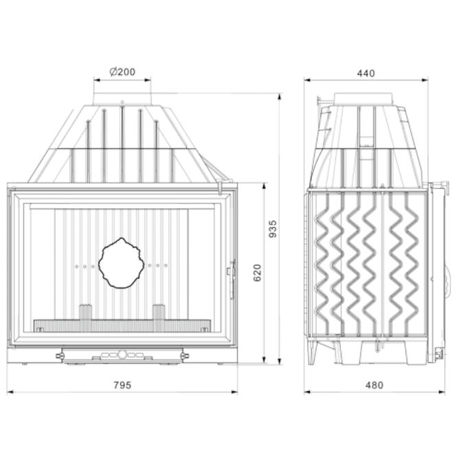 Kandallóbetét W8 17.5KW EKO