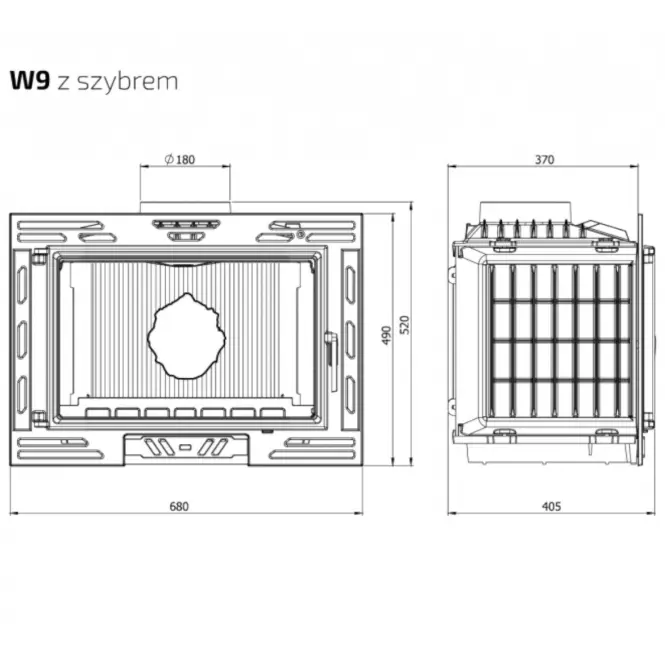 Kandallóbetét W9 9.8KW,4