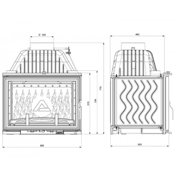 Kandallóbetét W17 16.1 KW EKO DEKOR