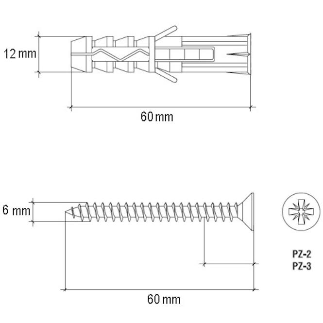 Wkret-met Táguló tipli a gyors telepítéshez KRX-12X80