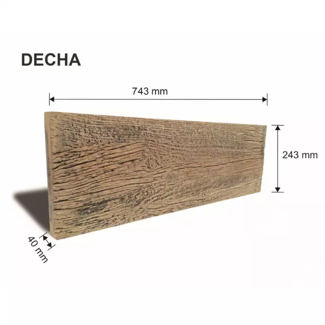 Betonlap deszka Antic 75x25x4 cm barna,4