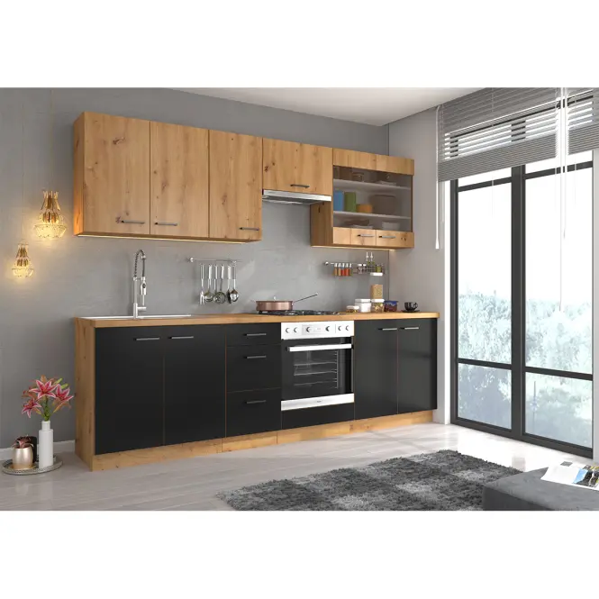 Konyhaszekrény Modena   zm 570x446 fekete/artisan tölgy,6