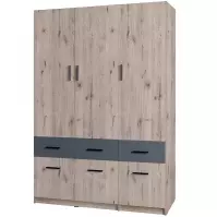 Szekrény Snow 04 3-D 6-S Wellington/Grafit