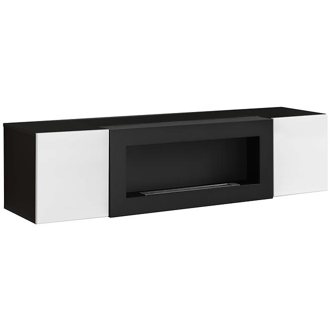 Nappali bútor + Biokandalló Fly M2 + üveg fehér/fekete+ LED