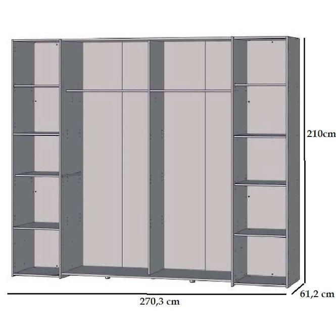 Szekrény Narago 4 270 NRGS82511-C752 tölgy Artisan/Beton