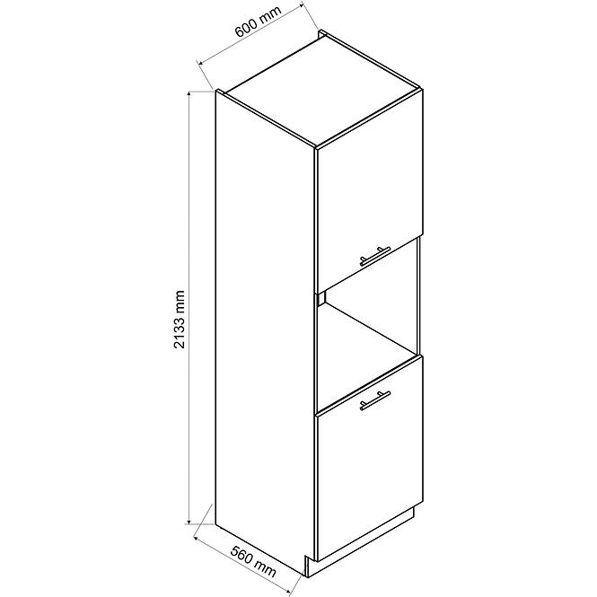 Konyhaszekrény Vita D60PK 2133 PL fehér fényű