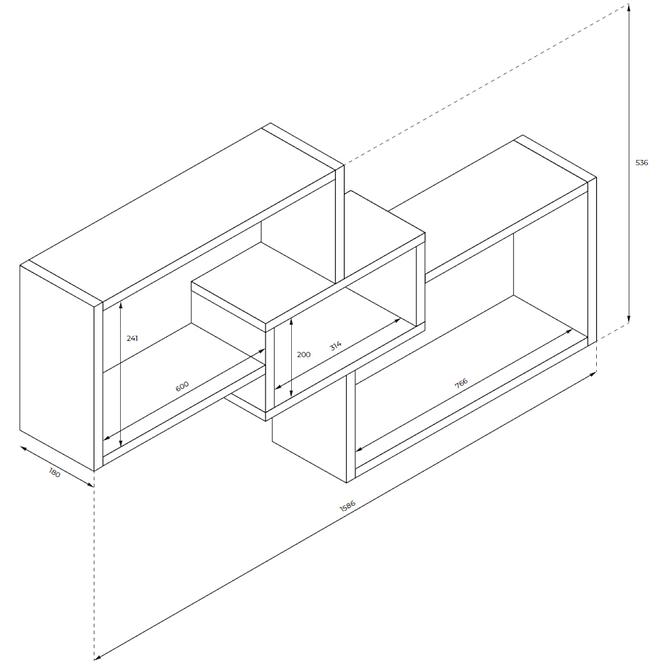 Falipolc NR 7 Platina szürke