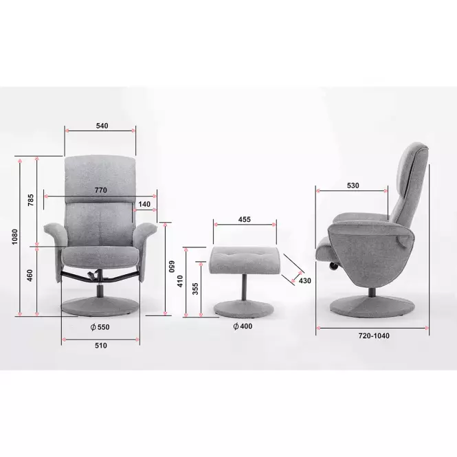 Fotel Bonito szürke