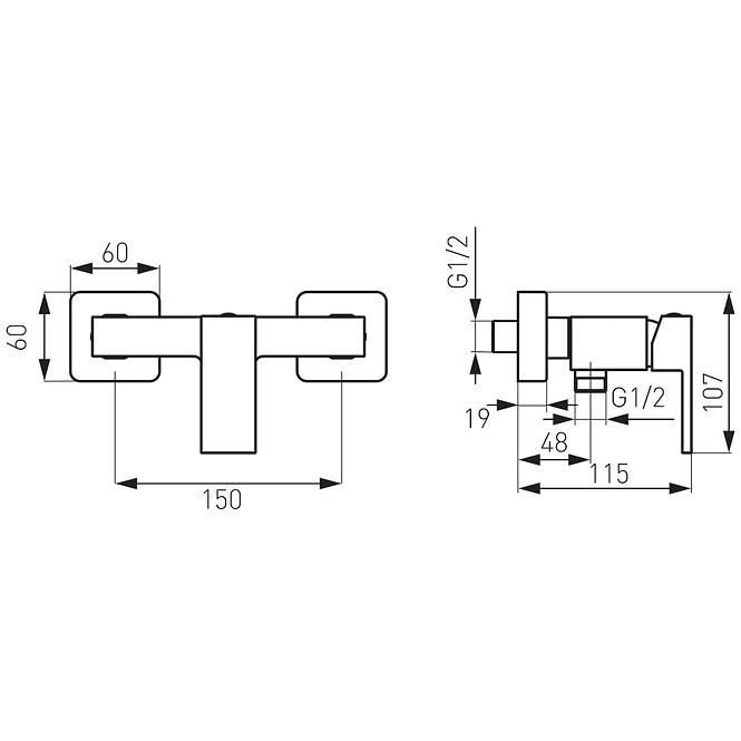 Csaptelep zuhanyhoz Zicco Black,2