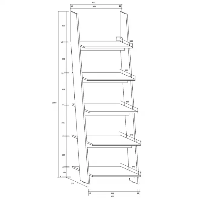 Regál Rack 60 fehér