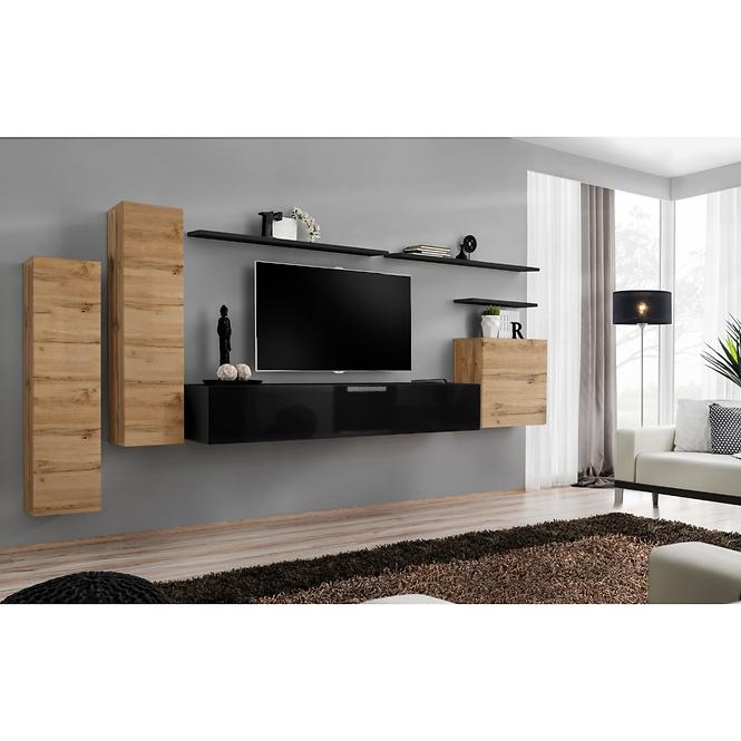 Fali szekrény RTV Switch SW1 čierna,5