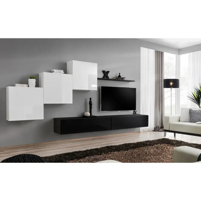 Fali szekrény RTV Switch SW2 fekete,5