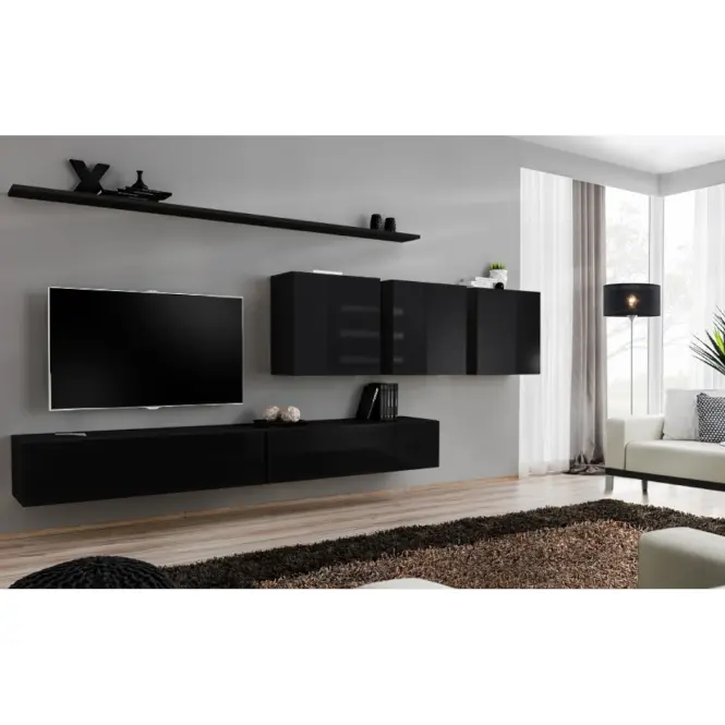Fali szekrény RTV Switch SW2 fekete,8