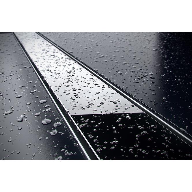 Lineáris lefolyó Inox fekete üveg 600