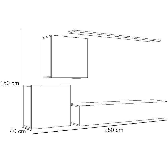 Nappali bútor Switch V grafit/fekete