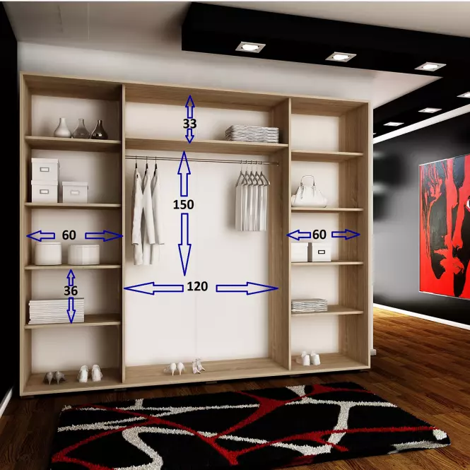 Szekrény Top 18 250 sötét kőrisfa