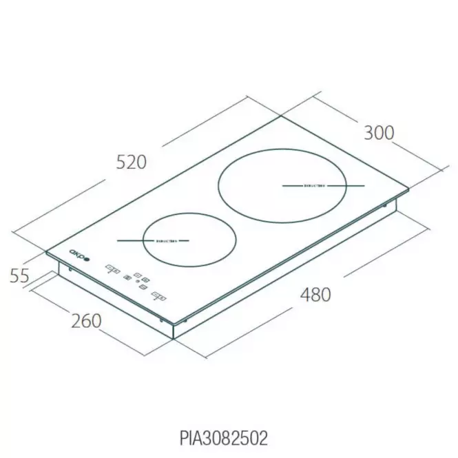 Indukciós főzőlap PIA 3082502 30CM fekete