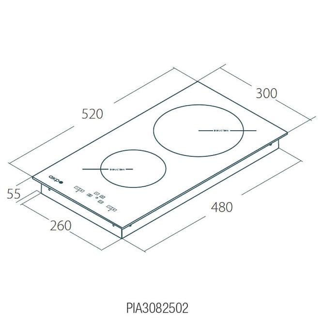 Indukciós főzőlap PIA 3082502 30CM fekete