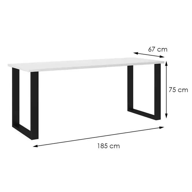 Asztal Imperial 185x67-fehér,5
