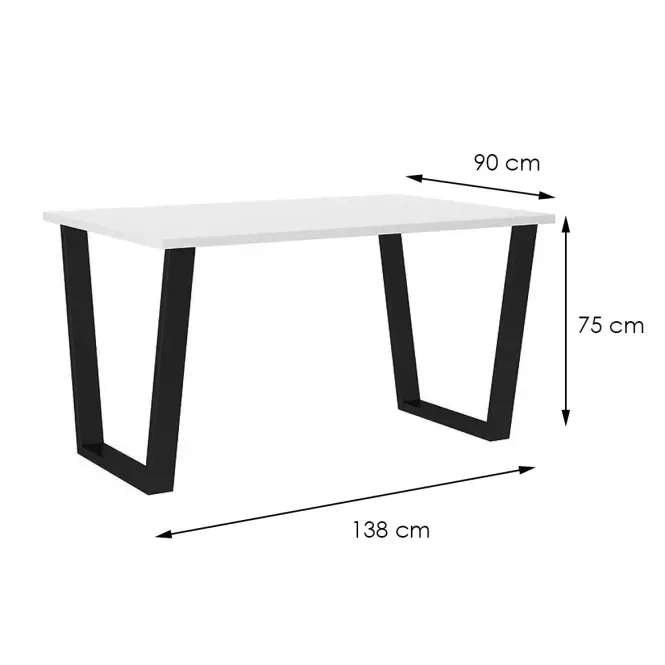 Asztal Cezar 138x90 – fehér,5