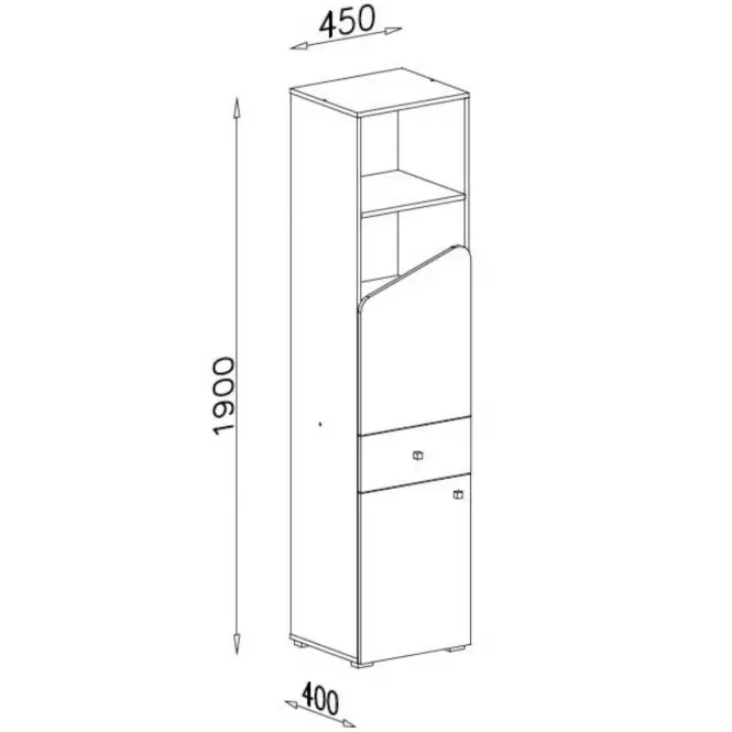 Könyvszekrény 45 Delta dl5 tölgy/antracit,2