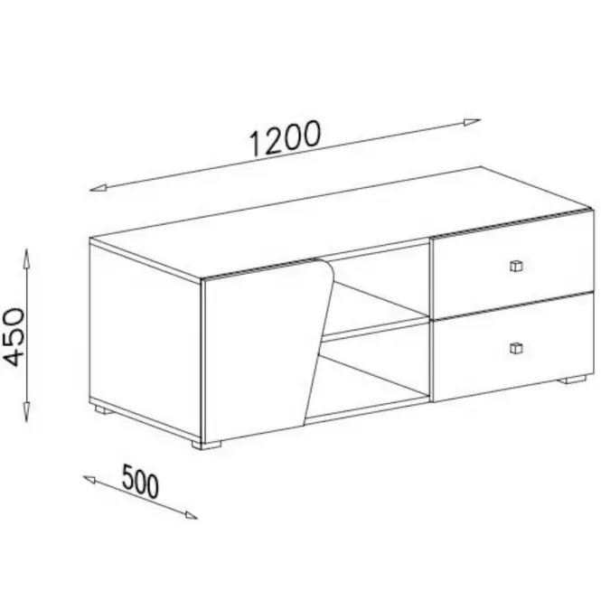 TV állvány Delta 120 dl8 tölgy/antracit