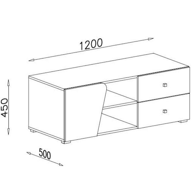 TV állvány Delta 120 dl8 tölgy/antracit