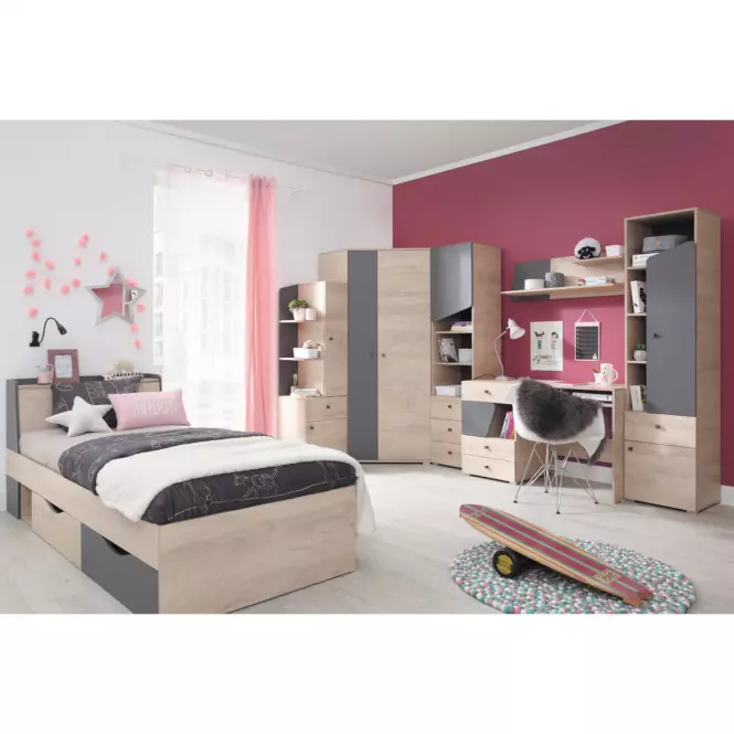 Delta ágy 124 dl15 tölgy/antracit,6